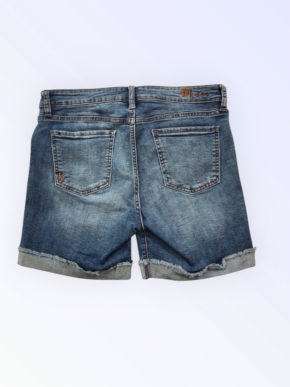 Kut from the Kloth Denim Shorts Katy Boyfriend Rolled Cuffs Medium Blue - Picture 2 of 7